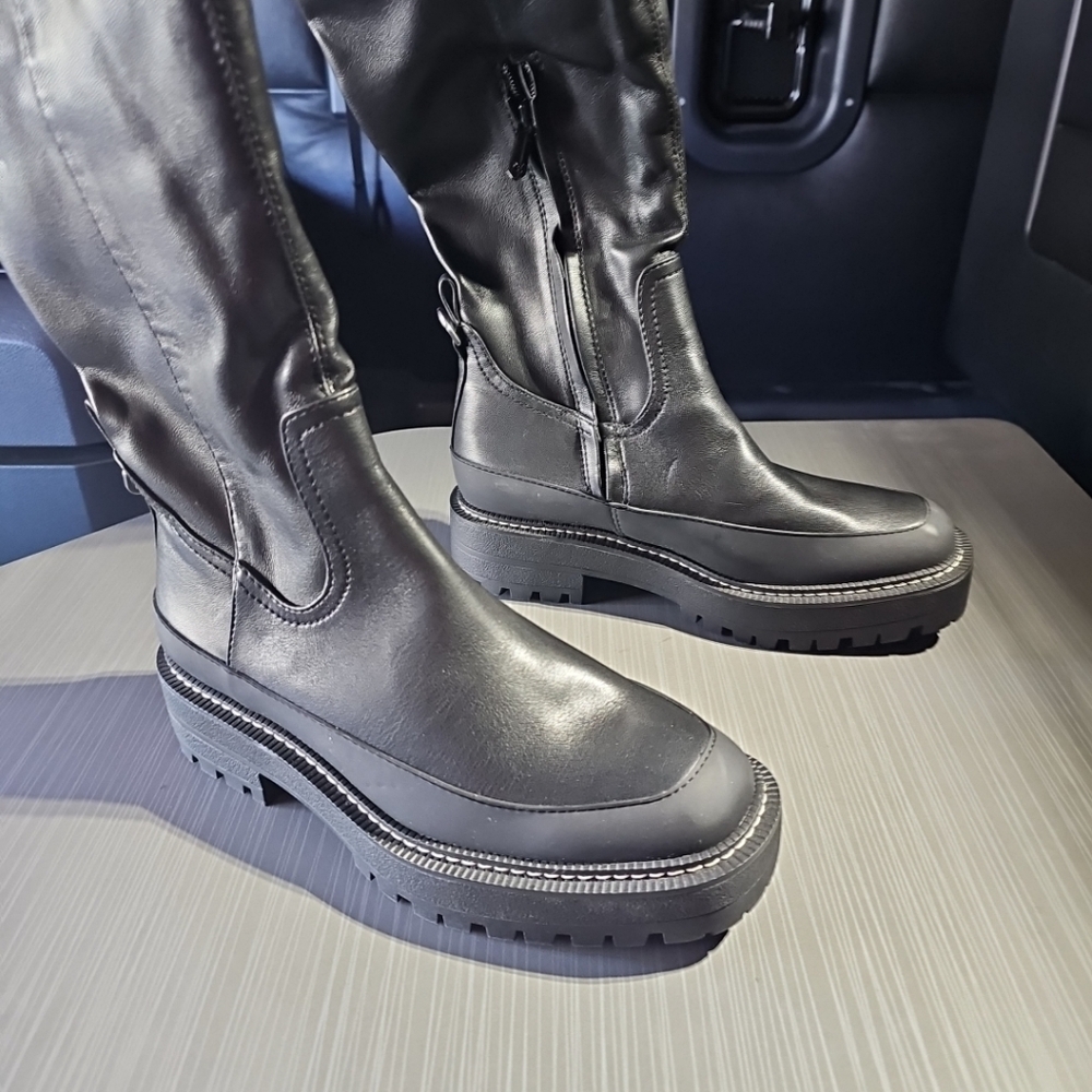 Sam Edelman Lerue Over-The-Knee Boots, Black‎ Faux Leather, Women's 7M NWOT - Picture 11 of 14